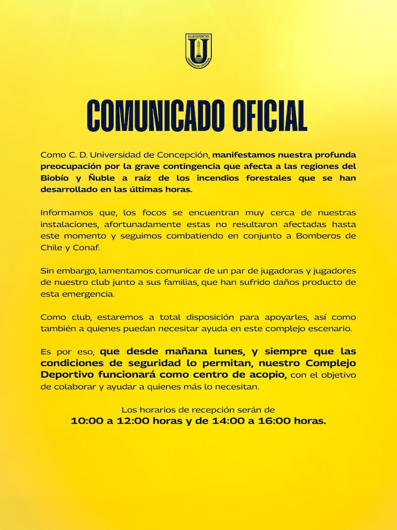 Comunicado en redes sociales.