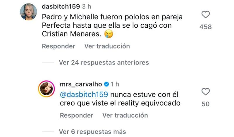 Michelle Carvalho responde por su pasada relación con Pedro Astorga.
