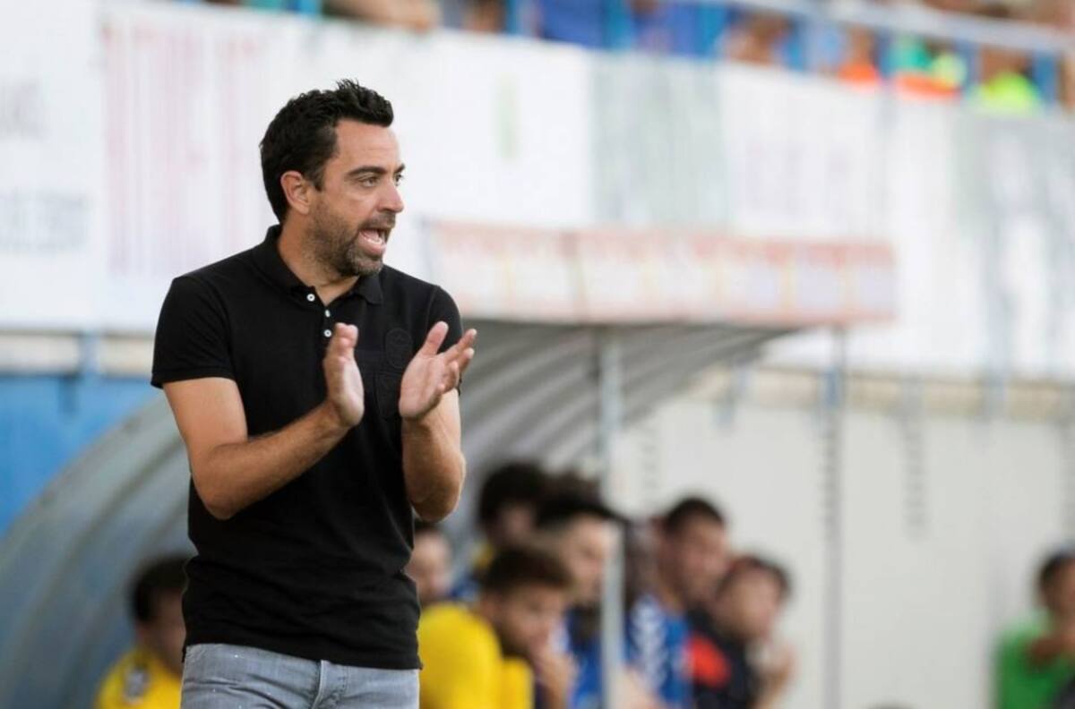 Xavi Hernández y sus gritos en su primer día como entrenador