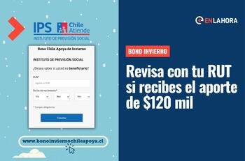 Bono Invierno: Ingresa tu RUT en el sitio del IPS y conoce si recibes los $120 mil que se entregan en agosto