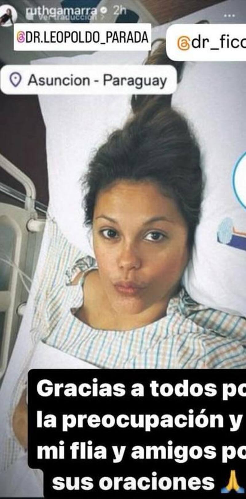 Ruth Gamarra tuvo que ser operada de emergencia.