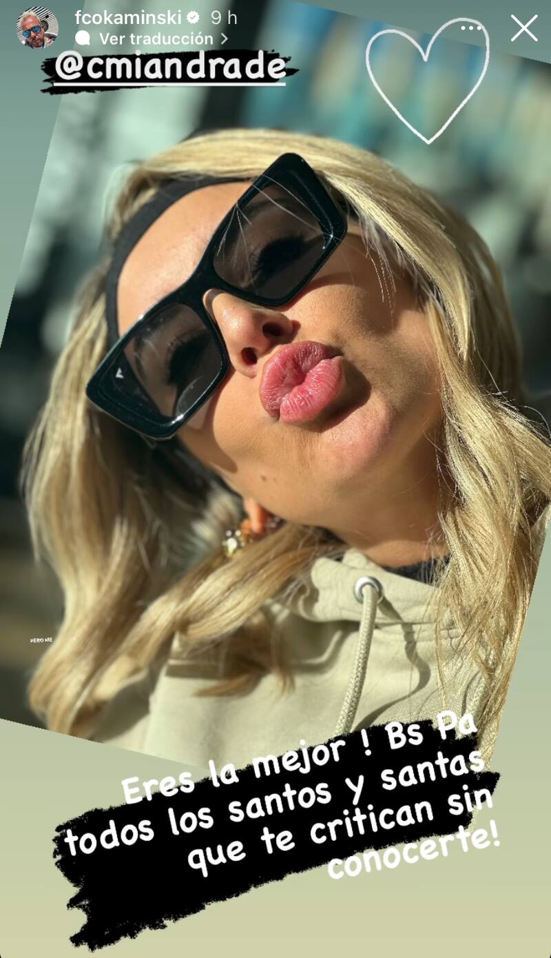 Francisco Kaminski apoyó con todo a Camila Andrade.