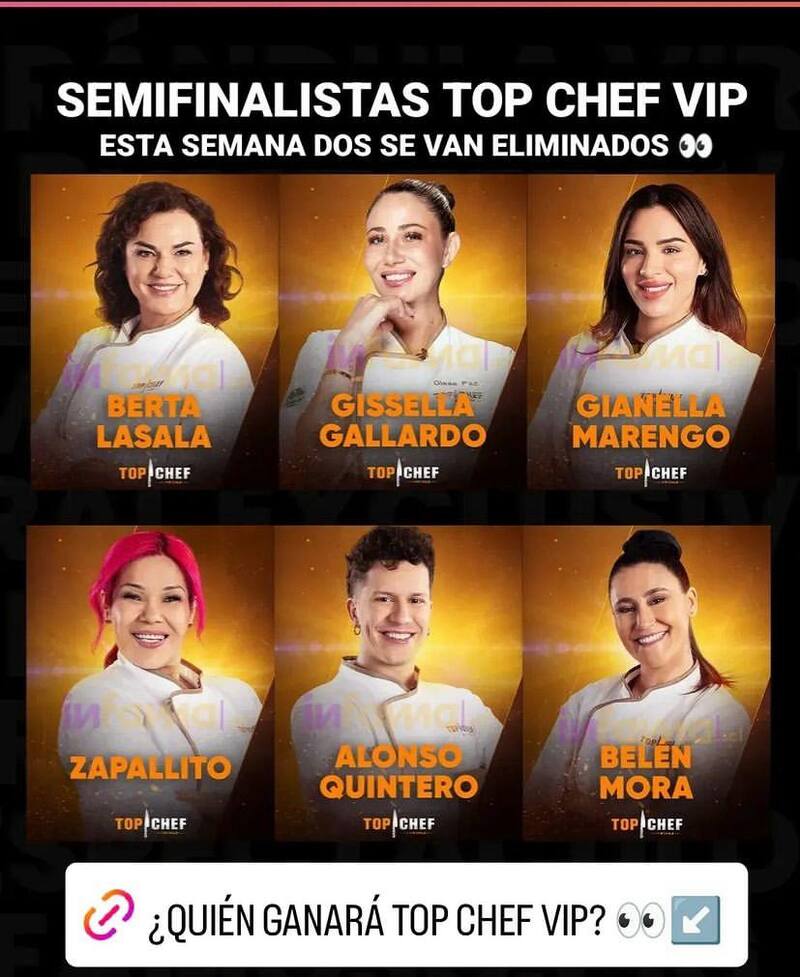 "Top Chef VIP": Estos son los 6 semifinalistas.