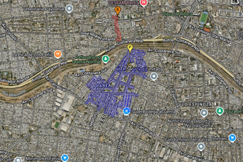 Estos son los sectores afectados en Quinta Normal.