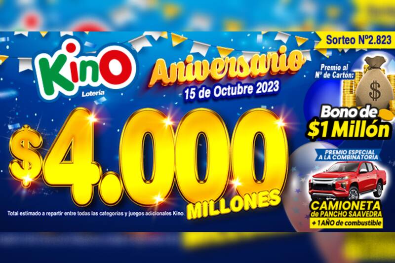 Kino repartirá $4.000 millones este domingo.