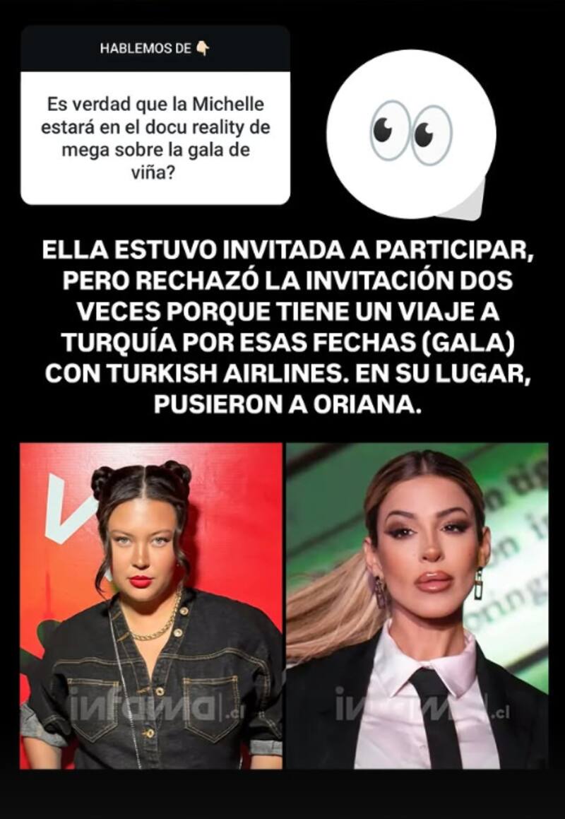 destapó que Oriana Marzoli será la reemplazante de Michelle Carvalho.