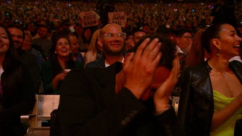 Durante la rutina de Fabrizio Copano en el Festival de Viña 2023