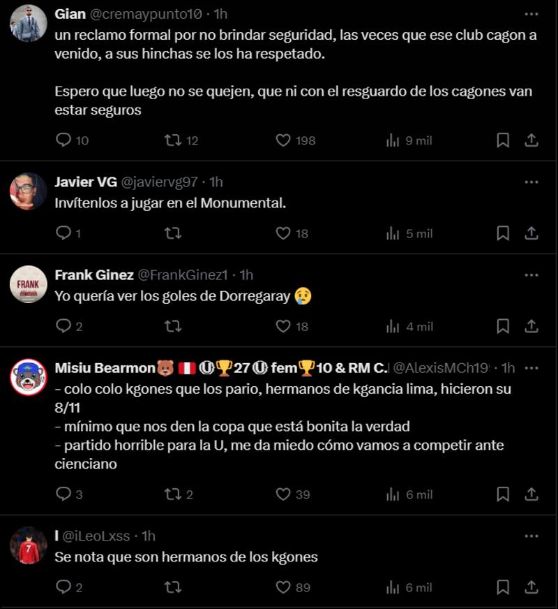 Los comentarios de los hinchas de Universitario de Lima tras los incidentes en el amistoso ante Colo Colo