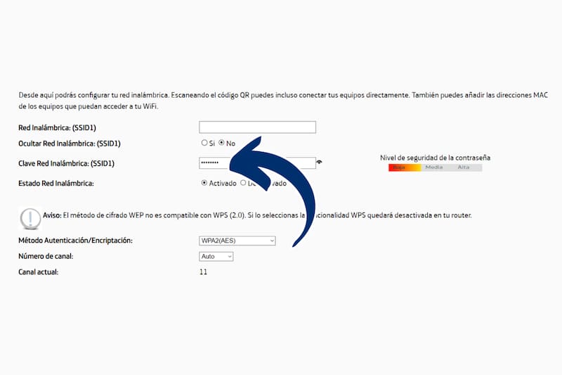 Deberás escribir la nueva contraseña.