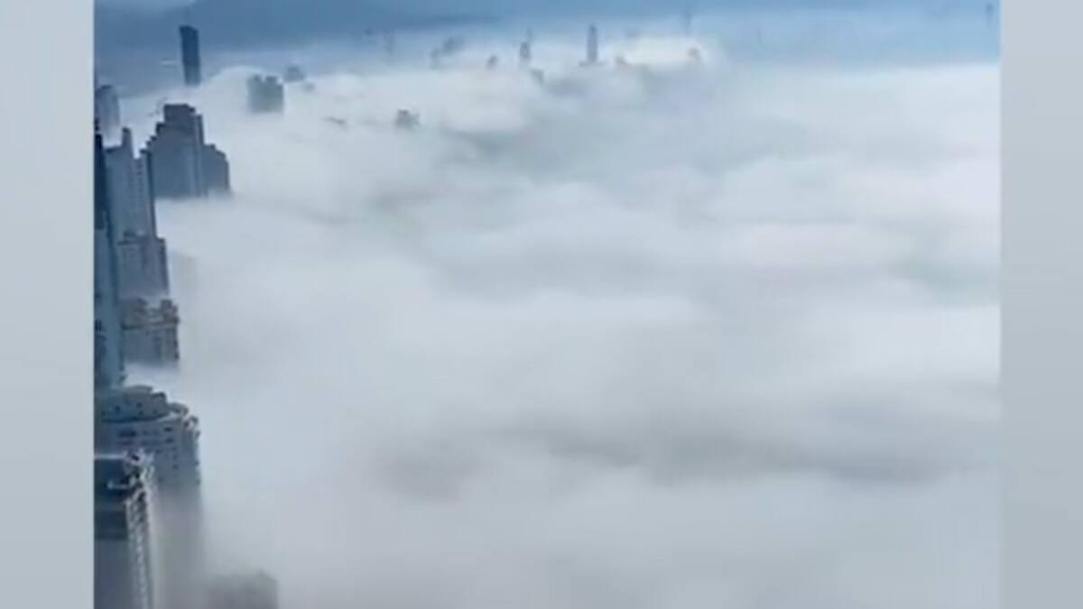 VIDEO | ¡Impresionante! Manto de niebla cubre las costas de Camboriú en Brasil
