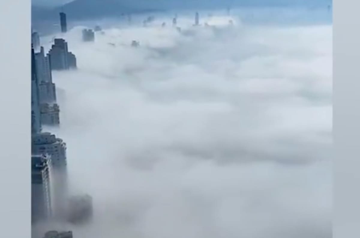 VIDEO | ¡Impresionante! Manto de niebla cubre las costas de Camboriú en Brasil