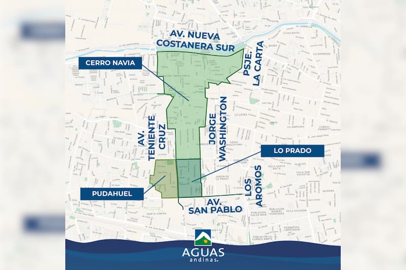 Este será el sector afectado por el corte de agua en la RM.