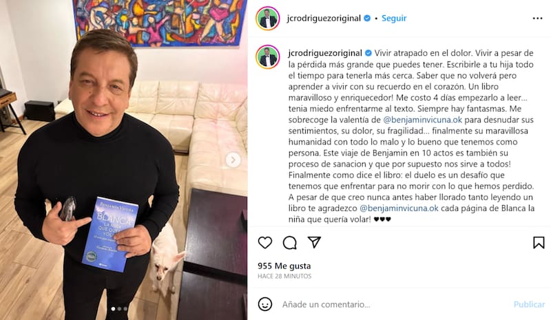 Publicación de Instagram de Julio César Rodríguez