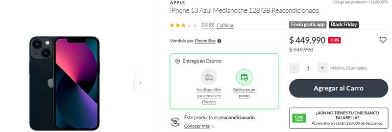 tiene este iPhone con más de un 50% de rebaja por Black Friday.