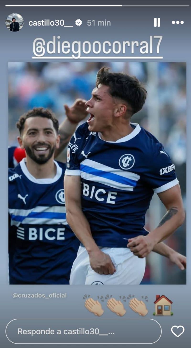 Fue elogiado por Nicolás Castillo en sus redes sociales. Foto: Instagram Nicolás Castillo.