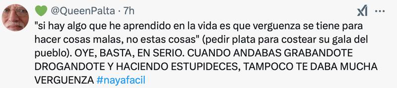 La infuencer se llenó de críticas.