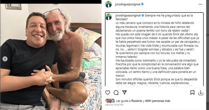 Julio César Rodríguez y su despedida a Erick Pohlhammer