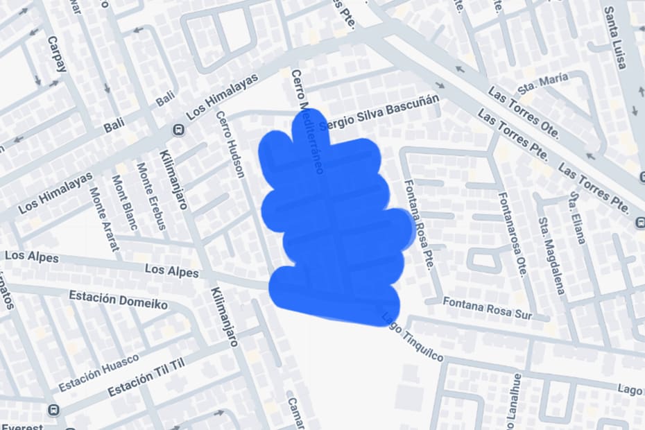 Sector afectado por el corte de luz.