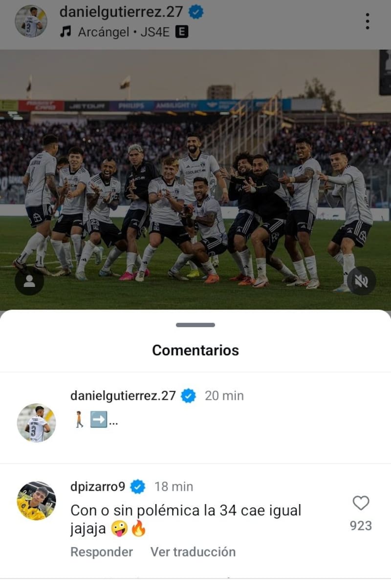 Damián Pizarro quiere que salga campeón Colo Colo.