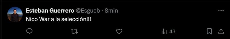 Nicolás Guerra fue elogiado por los hinchas azules.