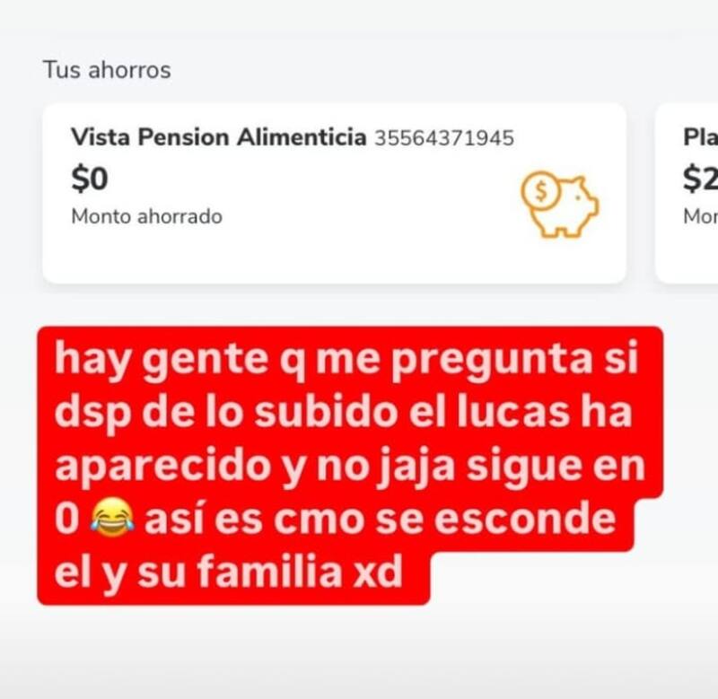 La expareja del actor asegura que aún no recibe un peso. Créditos: Instagram