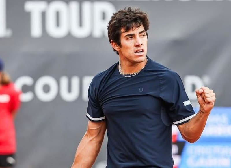 Cristian Garin en el Challenger de Oeiras. Foto: Team Chile