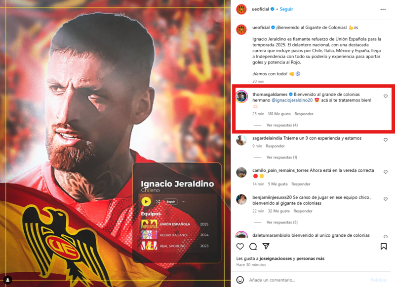 Y Thomas Galdames le dio la bienvenida con 'palo' al Audax