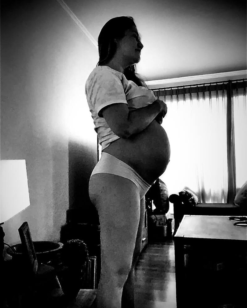 Foto de su segundo embarazo. Fuente: @belenaza en Instagram.