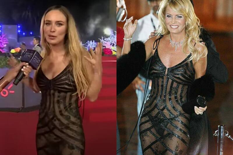 Kika Silva en el mismo vestido de Cecilia Bolocco en la Gala Viña 2023 / Créditos: Reproducción y Canal 13