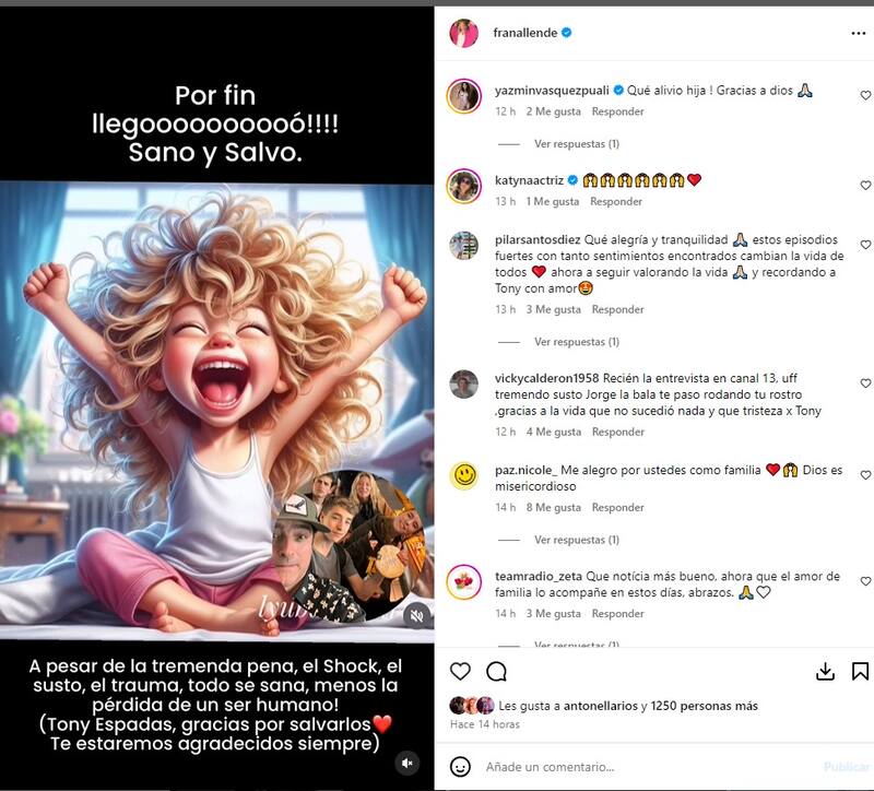 Francisca Allende celebró la llegada de Jorge Zabaleta tras susto en Etiopía.