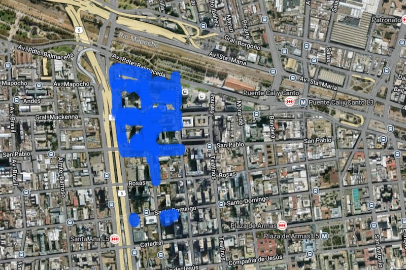 Sector afectado por el corte de luz.