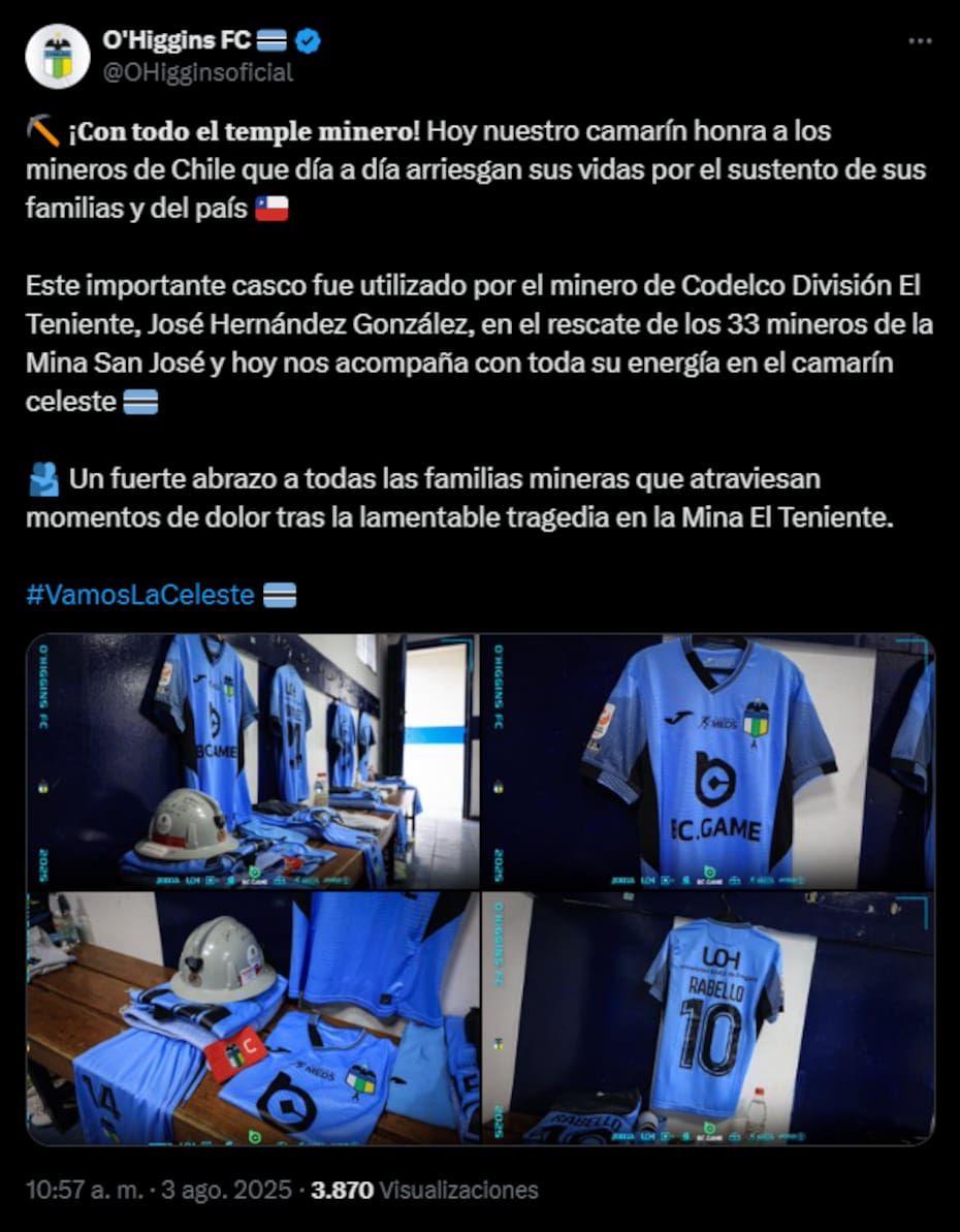 O'Higgins honró a los mineros de Chile.