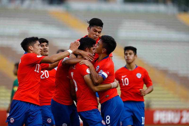 La Roja Sub 17 en el Sudamericano de Perú 2019. Foto: Federación de Fútbol de Chile.