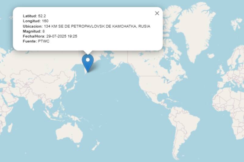 Informará si hay posibilidad de un tsunami en las costas chilenas luego de evaluar indicadores del evento en Rusia.