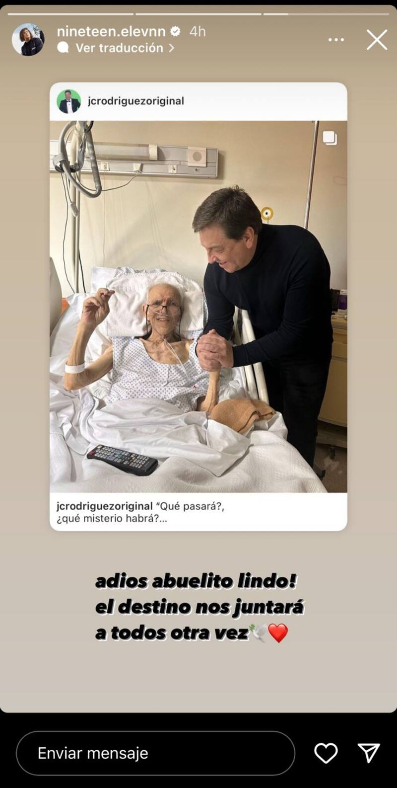 NineTeen Elevenn se despide de su abuelo.