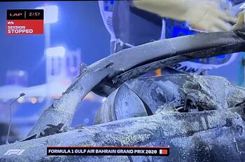 Las postales más increíbles del tremendo accidente de Romain Grosjean en la Fórmula Uno