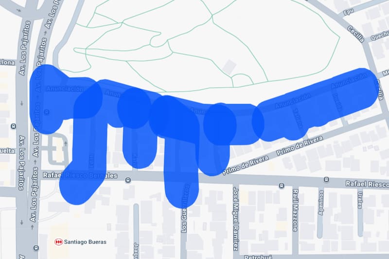 Sector afectado por el corte de luz.