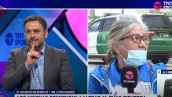 VIDEO| ¡Se quería morir! Abuelita hincha de la UC "echó al agua" al Nacho Valenzuela en vivo