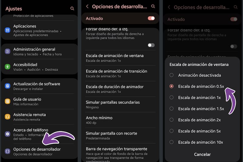 Así puedes disminuir las animaciones en tu Android.