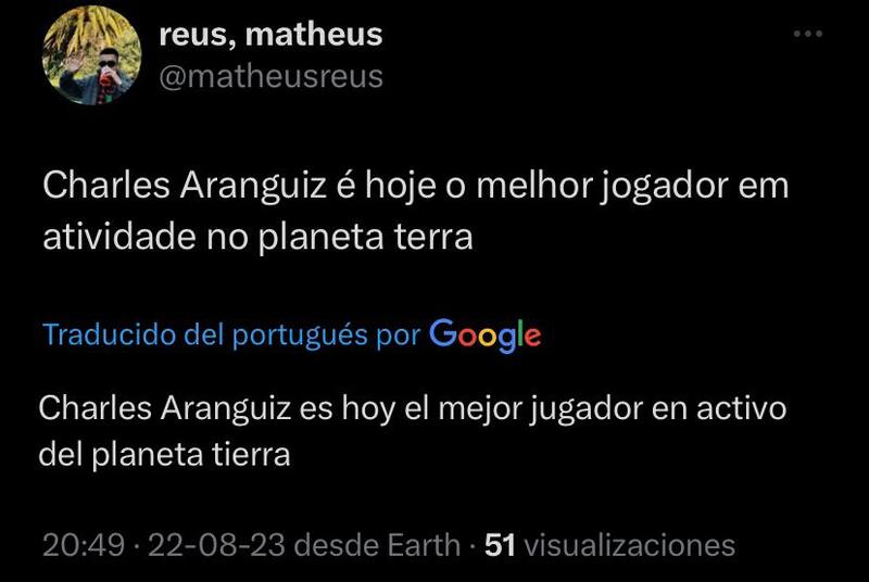 Elogios de los hinchas del Inter de Porto Alegre al ex Universidad de Chile, Charles Aránguiz.