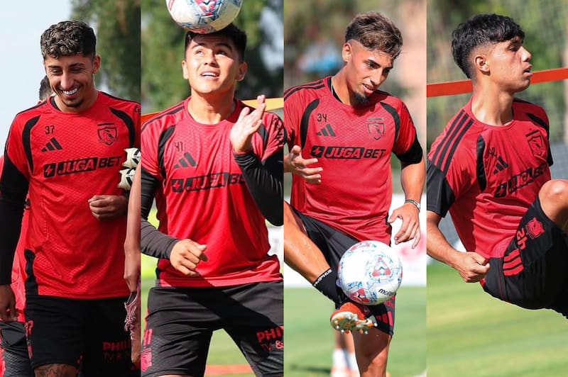 Bryan Soto, Bastián Silva, Dylan Portilla y Cristián Alarcón se han sumado a los entrenamientos de Colo Colo. Foto: Colo Colo Oficial.