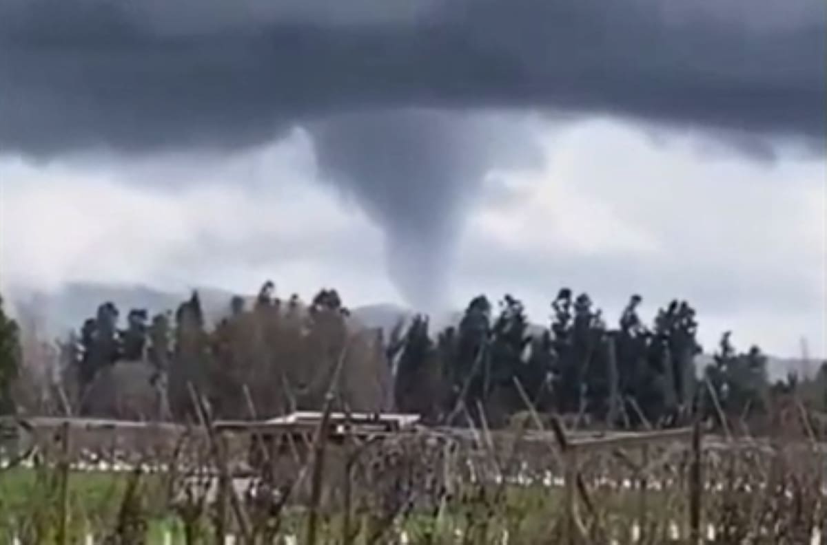 VIDEO | ¿Tornado en Chile? Fuertes vientos causan daños en bencinera y paneles solares de Peralillo