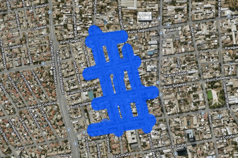 Sector afectado por el corte de luz.