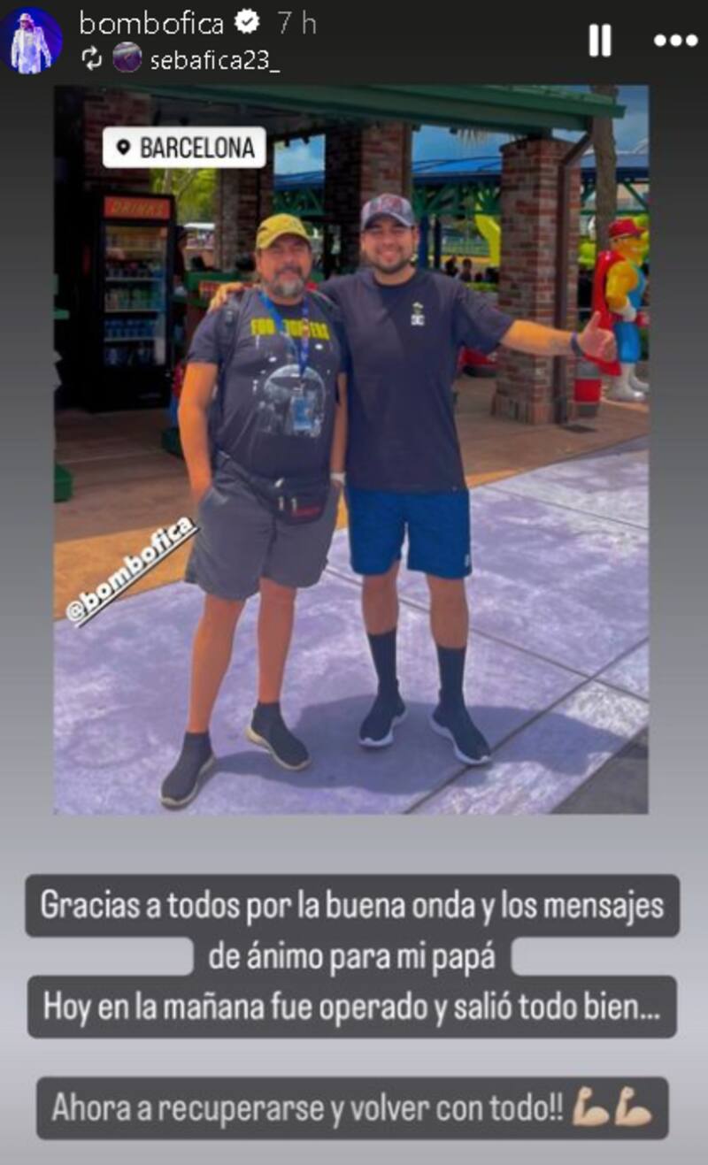 Hijo de Bombo Fica confirmó la operación de su padre. Créditos: Instagram