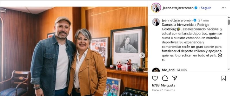Así presentó Jeannette Jara al Polaco. Foto: Instagram
