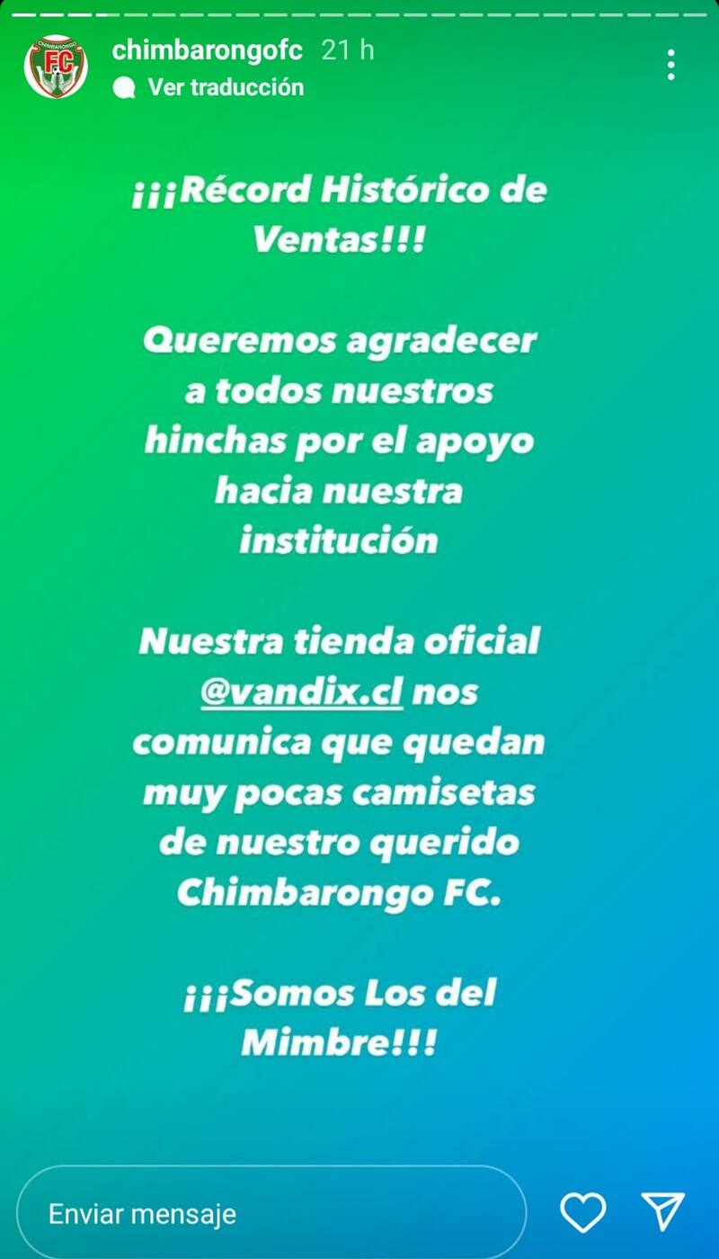 Chimbarongo FC festejó en redes sociales.