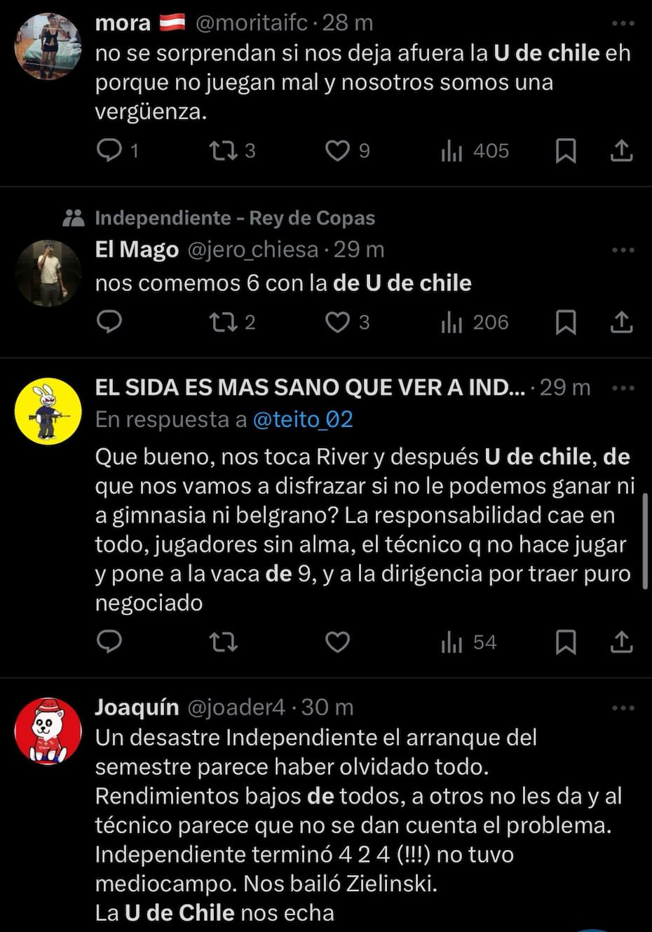 Hinchas de Independiente sobre la llave de Copa Sudamericana.