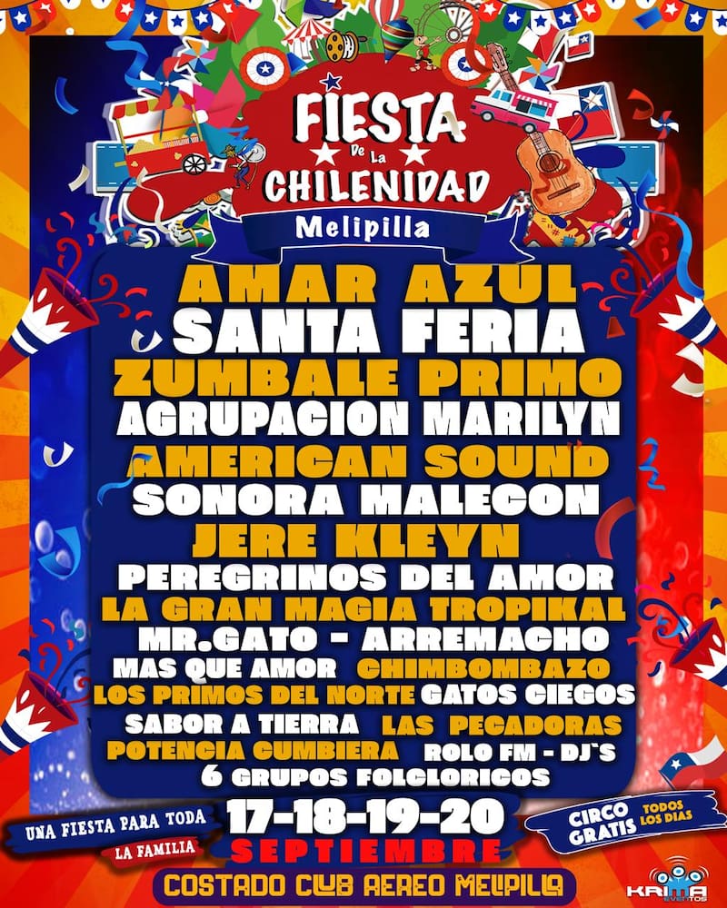 Fiesta de la chilenidad de Melipilla 2024 y su parrilla de artistas