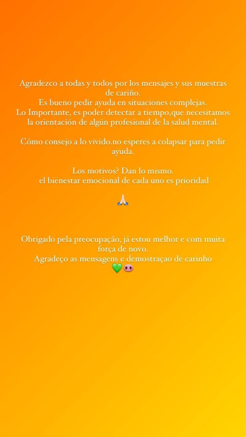 El mensaje que marca el regreso mediático de Jorge Valdivia. Créditos: Instagram