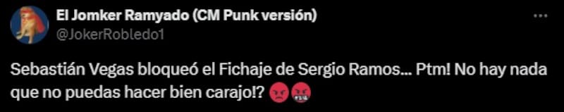 Hinchas de Monterrey culpan a Sebastián Vegas por no poder fichar a Sergio Ramos.